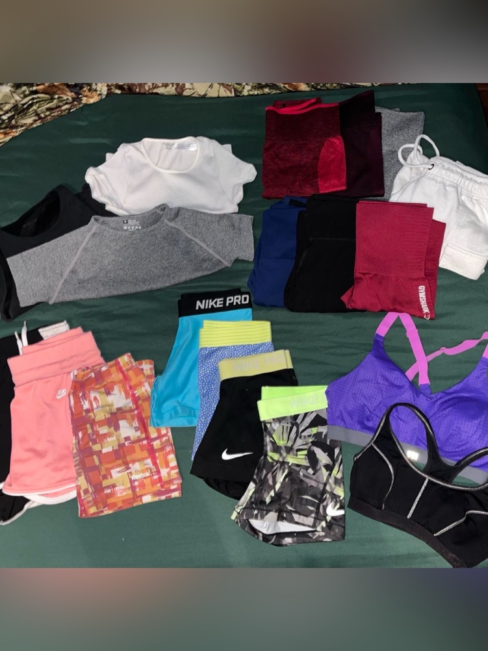 Mixed Activewear Set - Purple Sports Bra & Assorted Shorts by